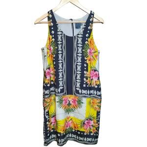 Gabby Skye Womens Lined Floral Hawaiian Print Shift Dress Size 8 NWT
